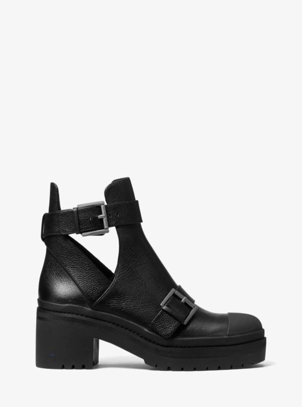Damske Clenkove Cizmy Michael Kors Corey Leather Cutout Čierne - Topanky Michael Kors Nejlevnejsi | JTPKS-1263